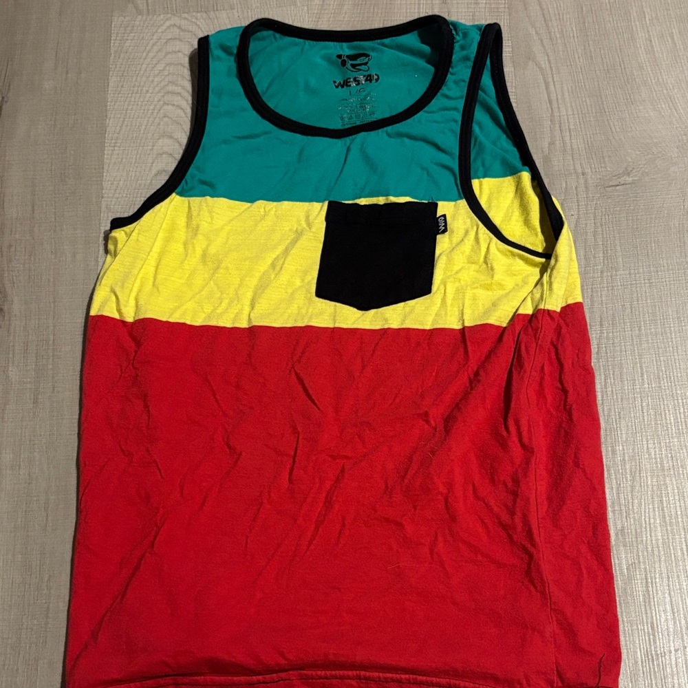 Colorful Sleeveless Top with Pocket